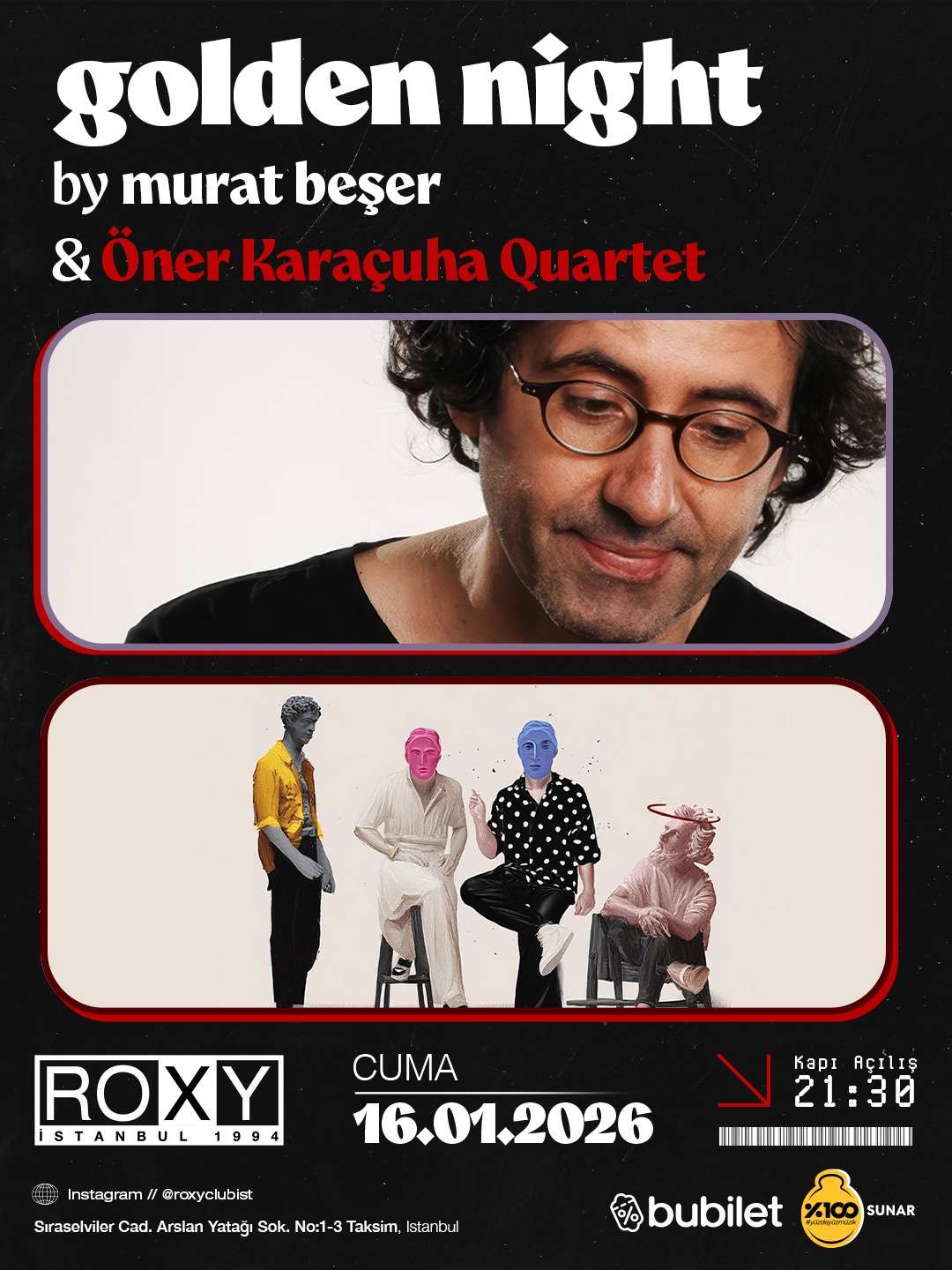 Roxy'de ”Murat Beşer ile Golden Night” | Roxy Müzik Günleri